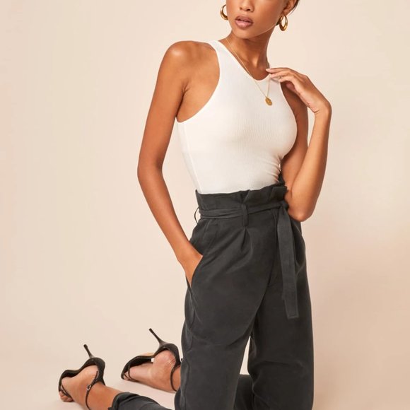 Reformation Avalon Ankle Paperbag Pant - Picture 2 of 4